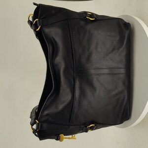 Fossil Women’s Black Leather Sam Shopper Tote